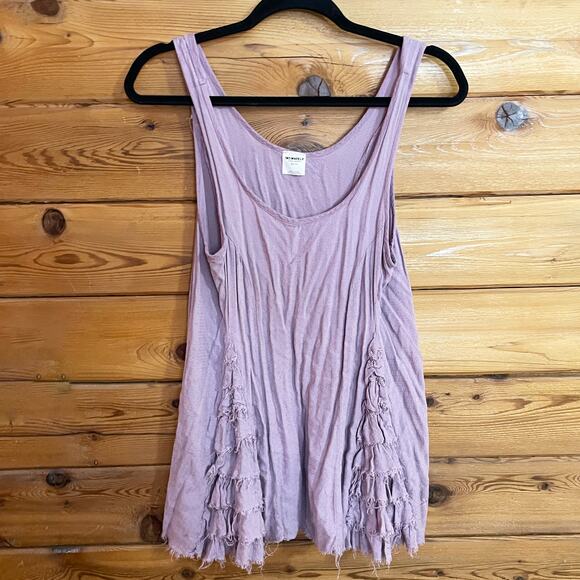 Free People Intimately Purple Ruffled Up Boho Tank Top XS - Picture 2 of 7